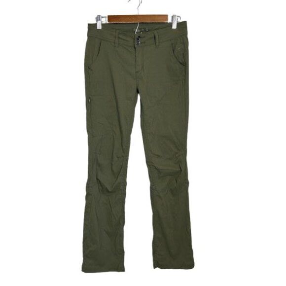 PrAna Halle Hiking Pants Women 6 Nylon Blend 5 Pocket Straight Leg Slate Green - Picture 1 of 7